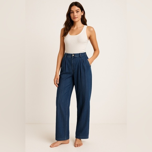 J. Crew Denim - J.Crew Tapered Pleated Jeans 1984 Rigid Denim High Rise Size 26 Tall NWT